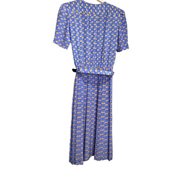 Kristy Petites Maxi Pleated Dress Size 10 Purple Floral Polyester Long Vintage - Picture 2 of 12